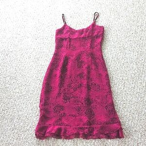 NWOT Vintage Necessary Objects long spaghetti strap magenta dress. Size L